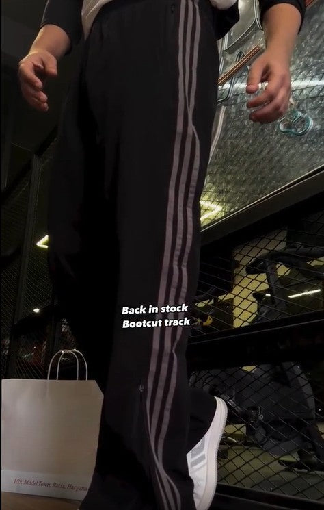 Grey Stripes Bootcut track pants | premium|