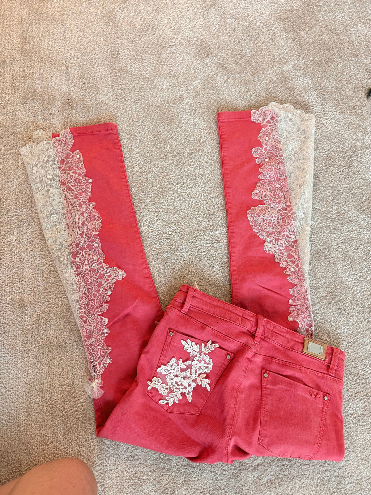 Lace jeans
