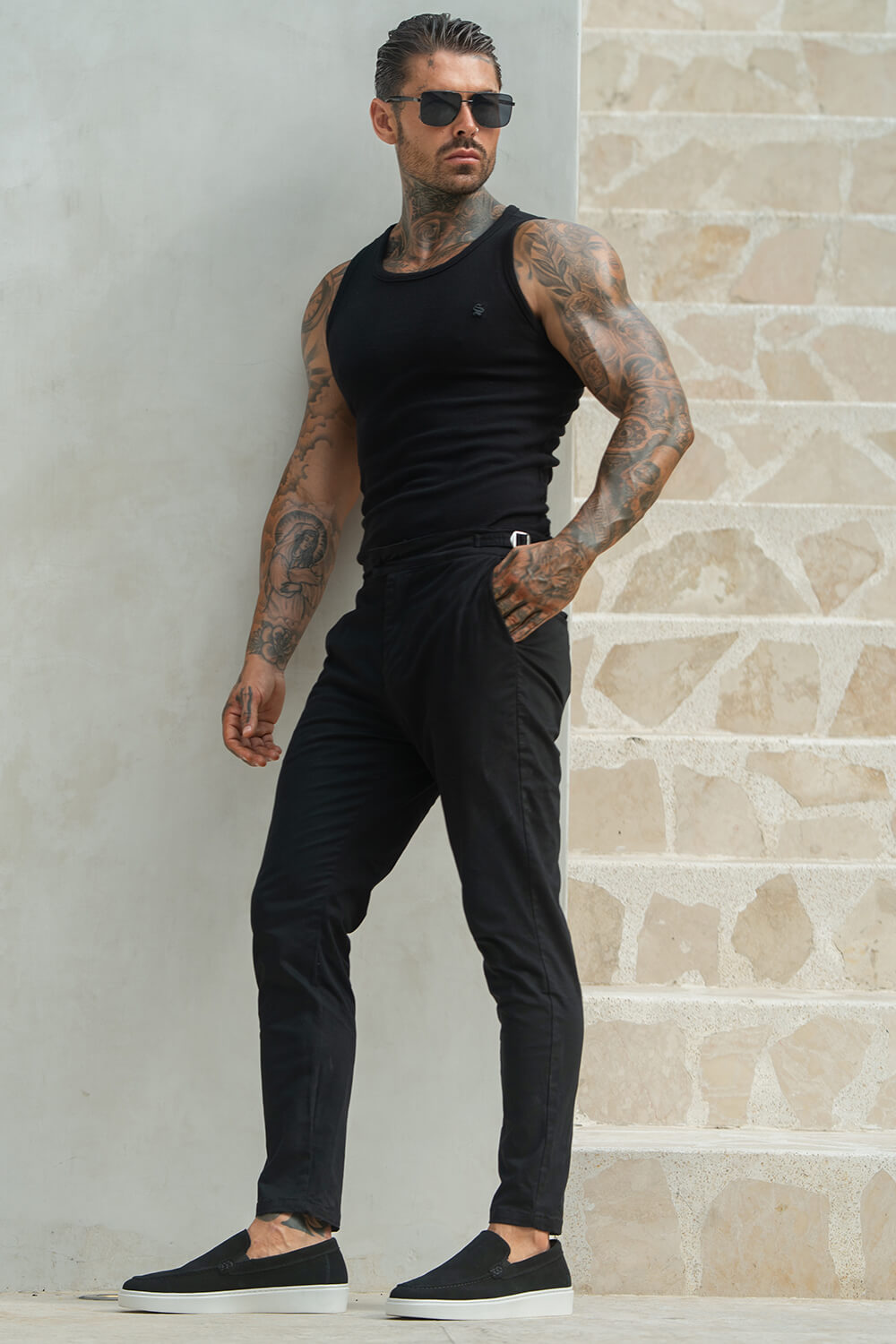 Sanremo Chinos - Black