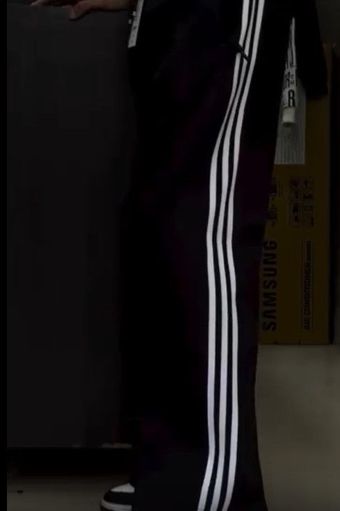 White stripes track pants | premium| Black