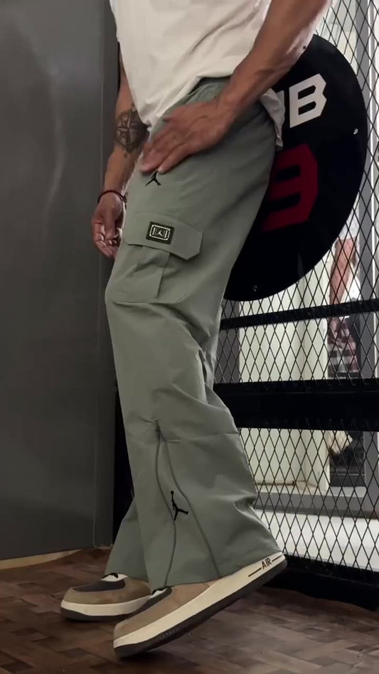 Premium zipper cargo track pants