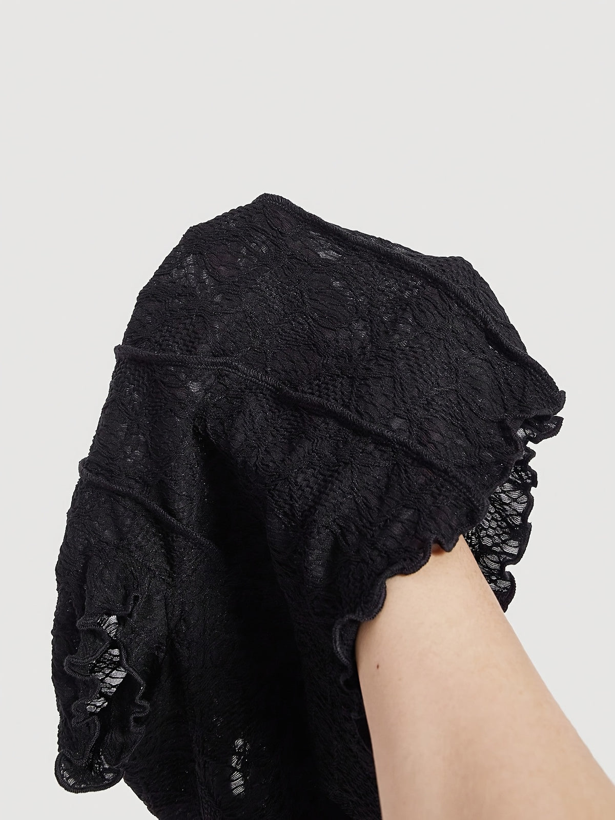 Women's Lace Floral Jacquard Tulle T-Shirt - Sheer-Suitable for Dates & Parties