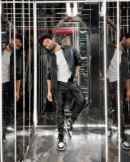 Leather Lycra Shirt - Black