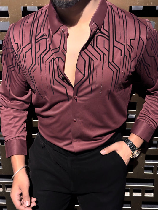 Electrify Jacquard Shirt - WINE