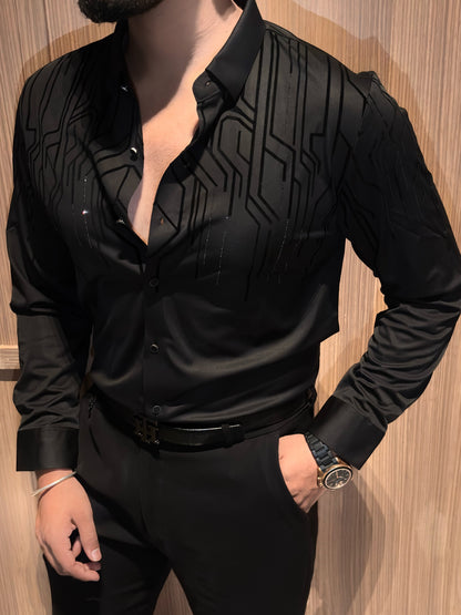 Electrify Jacquard Shirt - BLACK