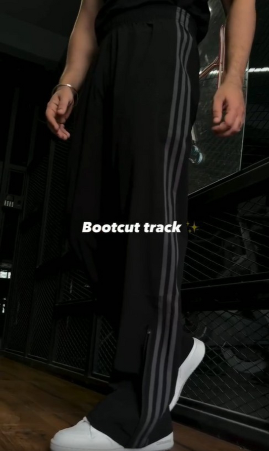 Grey Stripes Bootcut track pants | premium|