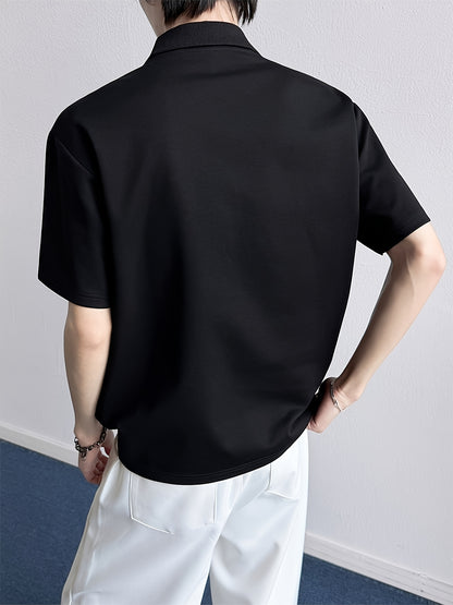 Men'S Stylish Short-Sleeve T-Shirt with a Patchwork Design in Summer Collection