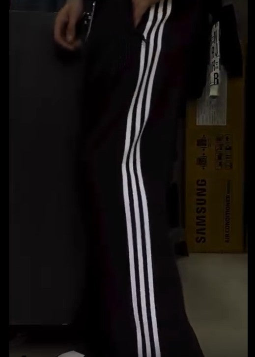 White stripes track pants | premium| Black