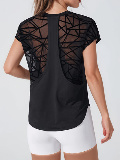 Short-sleeve Loose-fit Drop-shoulder Sport Yoga Top