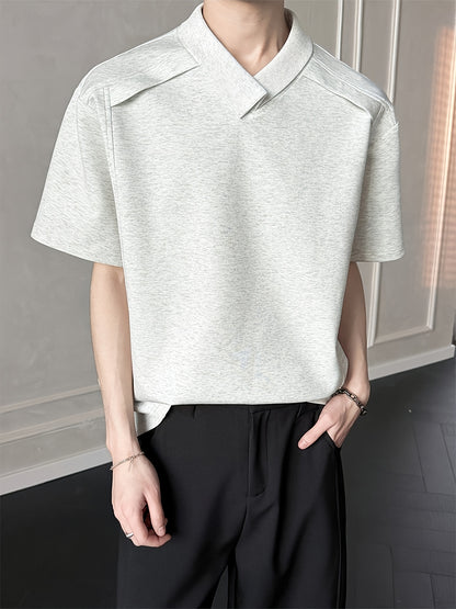 Men'S Stylish Short-Sleeve T-Shirt with a Patchwork Design in Summer Collection