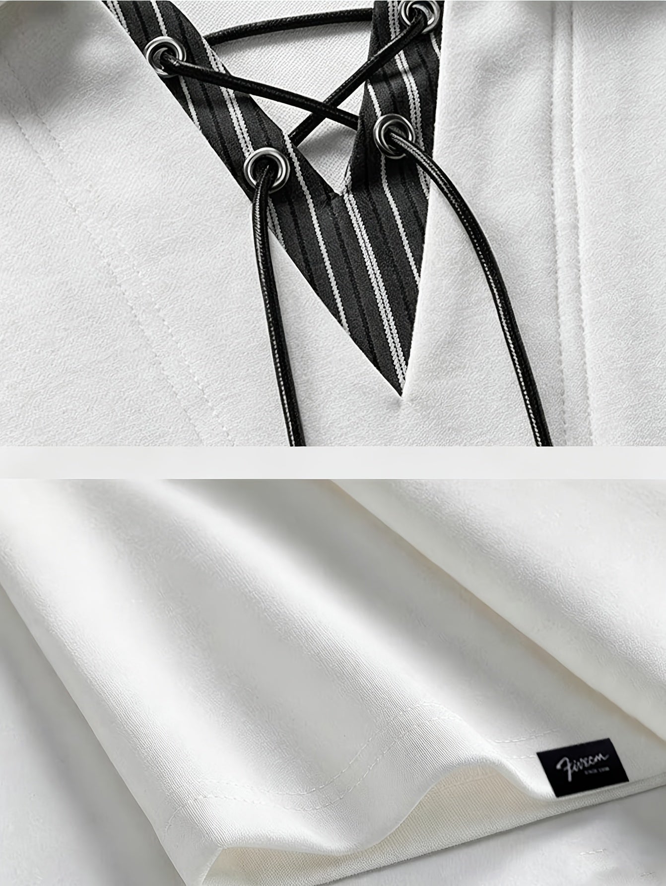 Men'S Casual T-Shirt American Summer Design V-Neck Patchwork