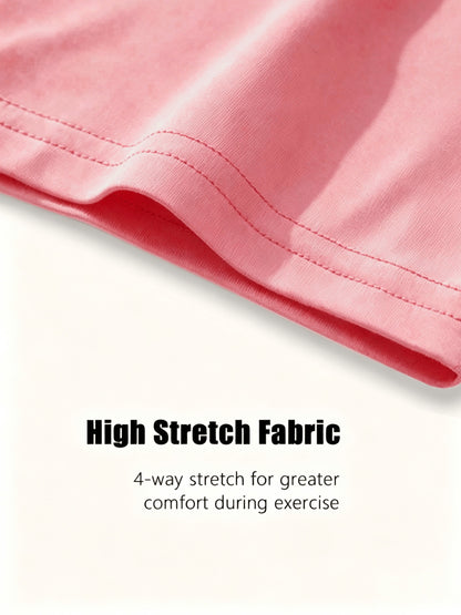 Mesh Panel Backless Athletic Top with Vertical Letter Print, Breathable Fitness Running Yoga Casual Versatile Short Sleeve T-Shirt for Women