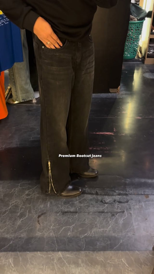 bootcut zipper jeans black