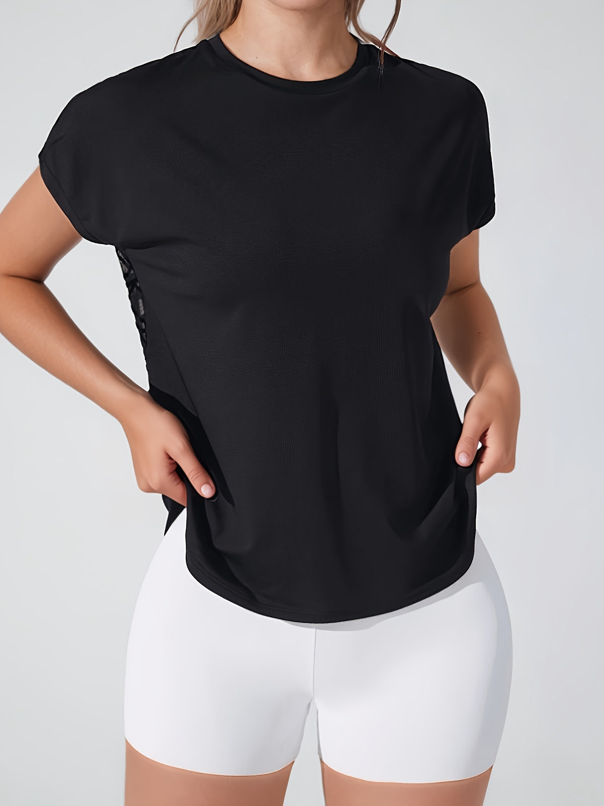 Short-sleeve Loose-fit Drop-shoulder Sport Yoga Top