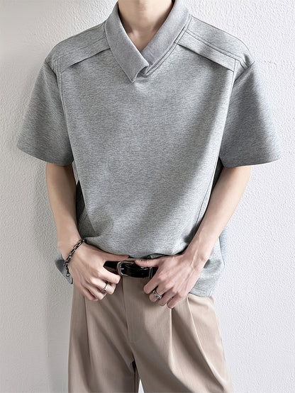 Men'S Stylish Short-Sleeve T-Shirt with a Patchwork Design in Summer Collection