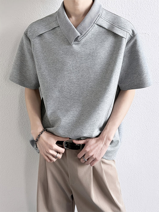 Men'S Stylish Short-Sleeve T-Shirt with a Patchwork Design in Summer Collection