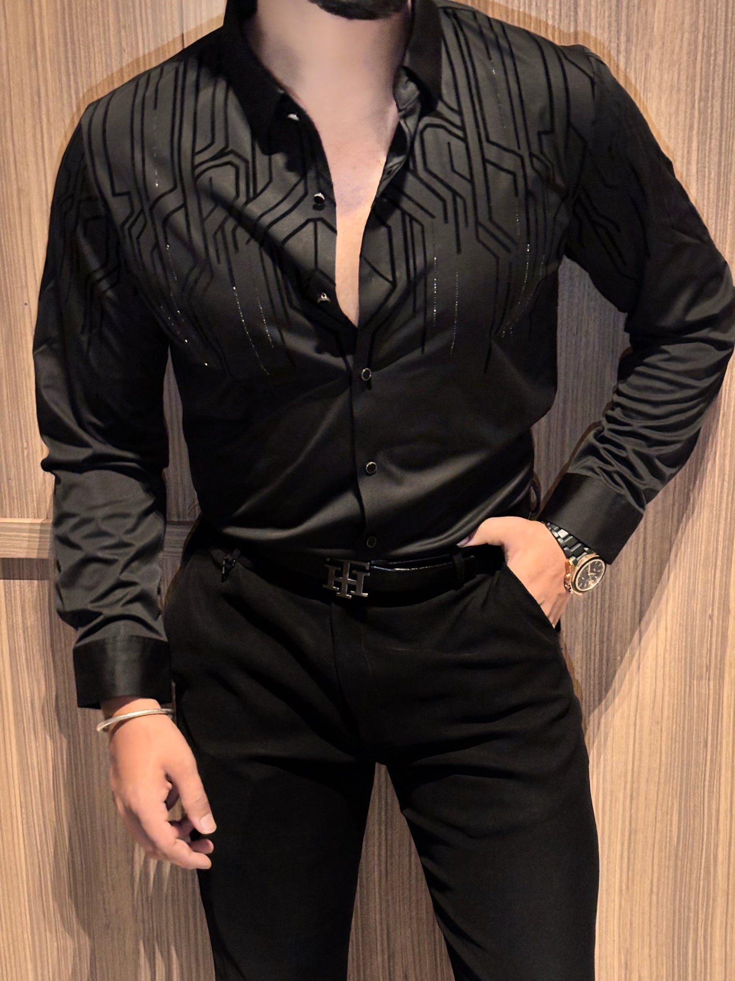 Electrify Jacquard Shirt - BLACK