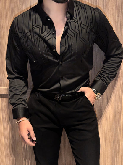 Electrify Jacquard Shirt - BLACK