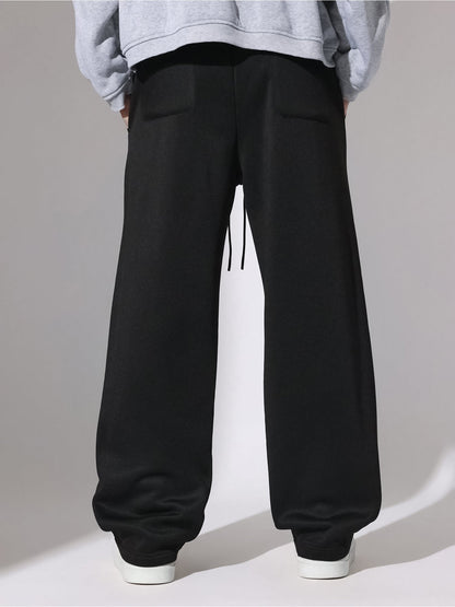 Double Pintuck Black Baggy Fit Pant