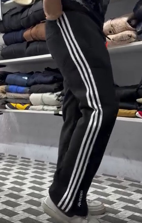 White stripes track pants