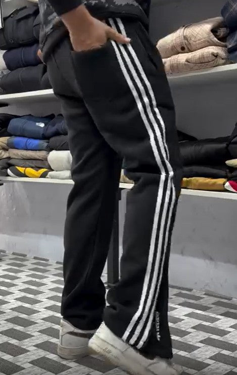 White stripes track pants