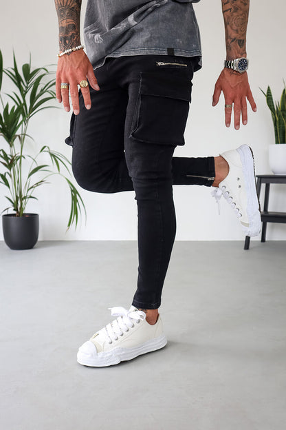 Cargo Utility Jeans - Black