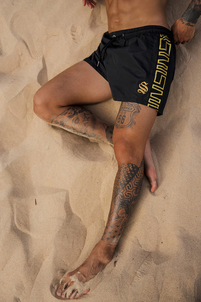 Icon Band Swim Shorts - Black