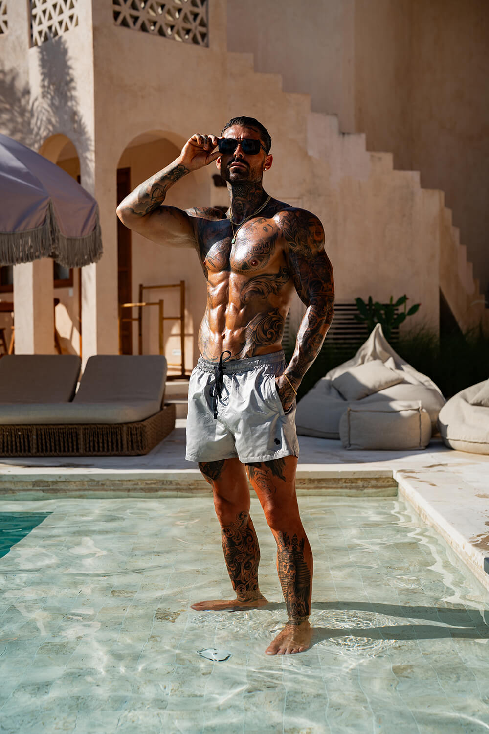 Emblem Swim Shorts - Grey
