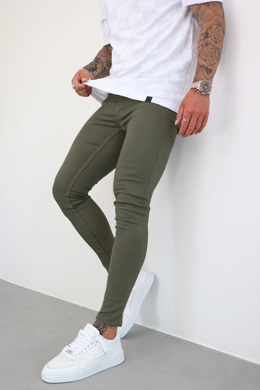 Non Rip Jeans - Olive