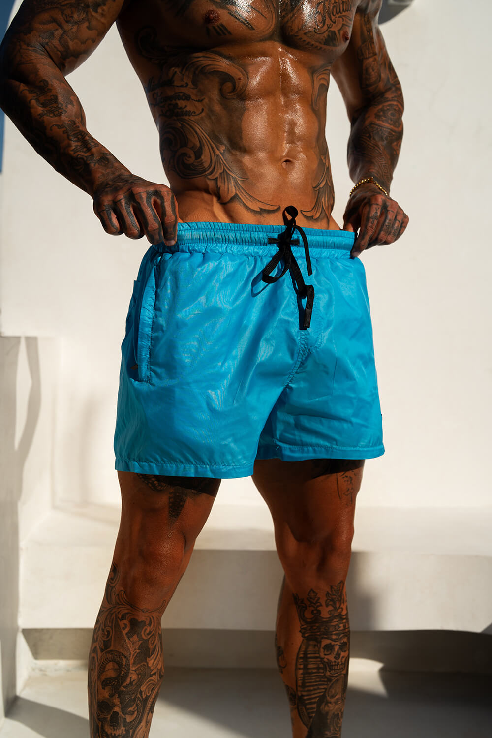 Emblem Swim Shorts - Electric Blue