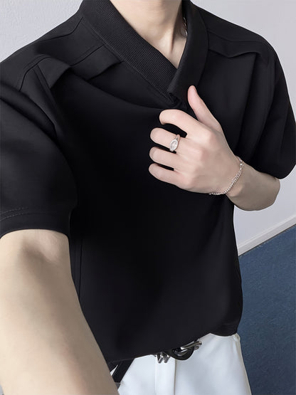 Men'S Stylish Short-Sleeve T-Shirt with a Patchwork Design in Summer Collection