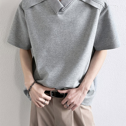 Men'S Stylish Short-Sleeve T-Shirt with a Patchwork Design in Summer Collection