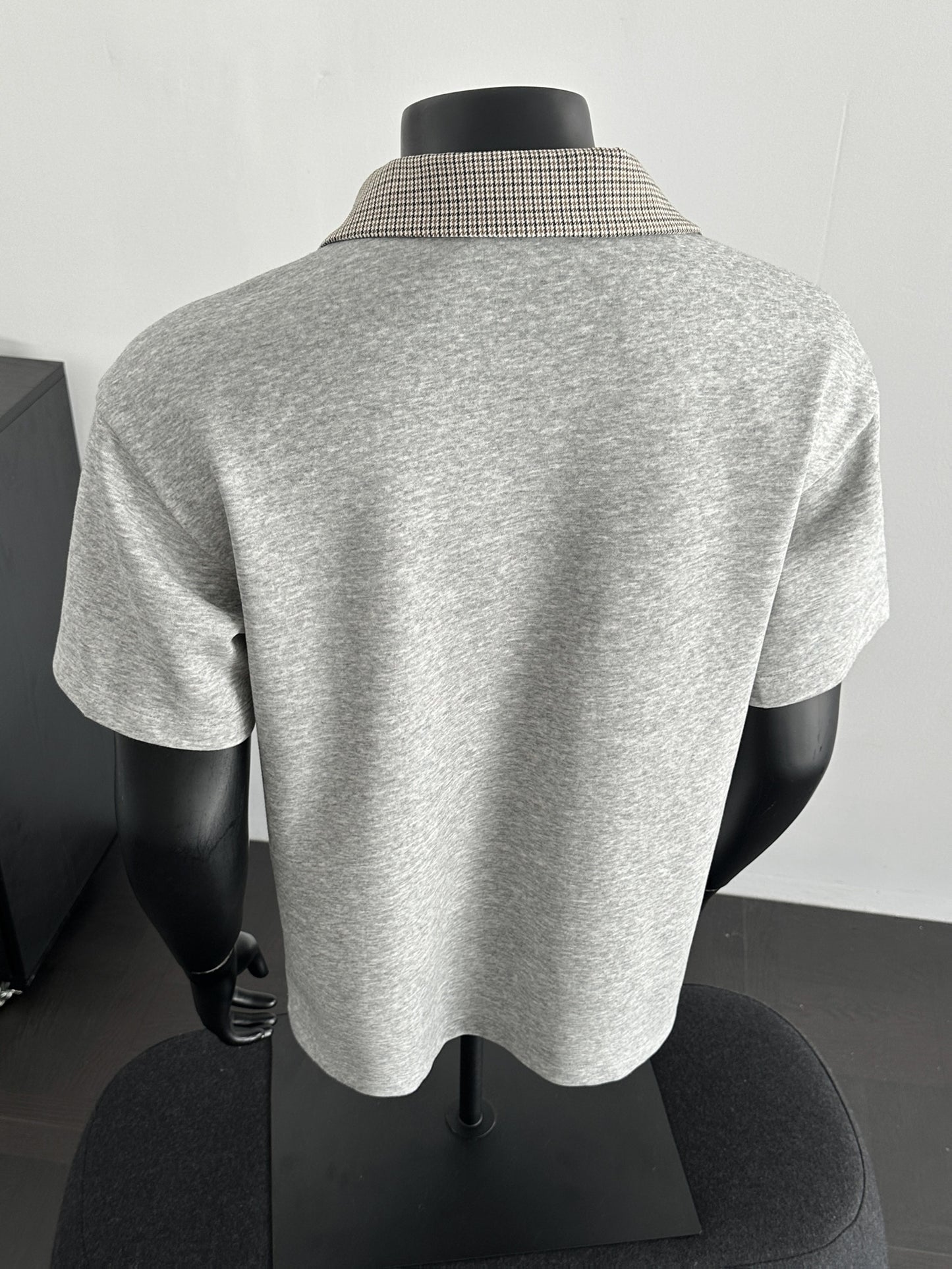 Men's Contrast Collar Shirt, Casual Short Sleeve Top, Loose Fit Breathable Summer T-Shirt for Daily Wear
