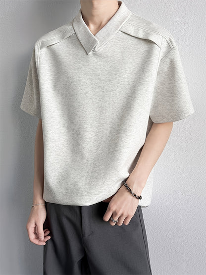 Men'S Stylish Short-Sleeve T-Shirt with a Patchwork Design in Summer Collection