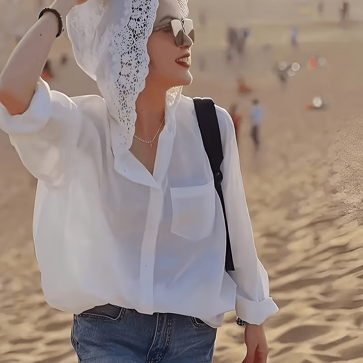 Elegant Lace Hooded Top