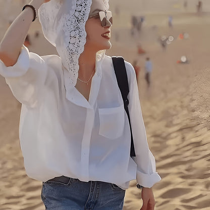 Elegant Lace Hooded Top