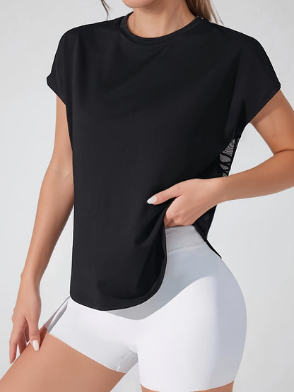 Short-sleeve Loose-fit Drop-shoulder Sport Yoga Top
