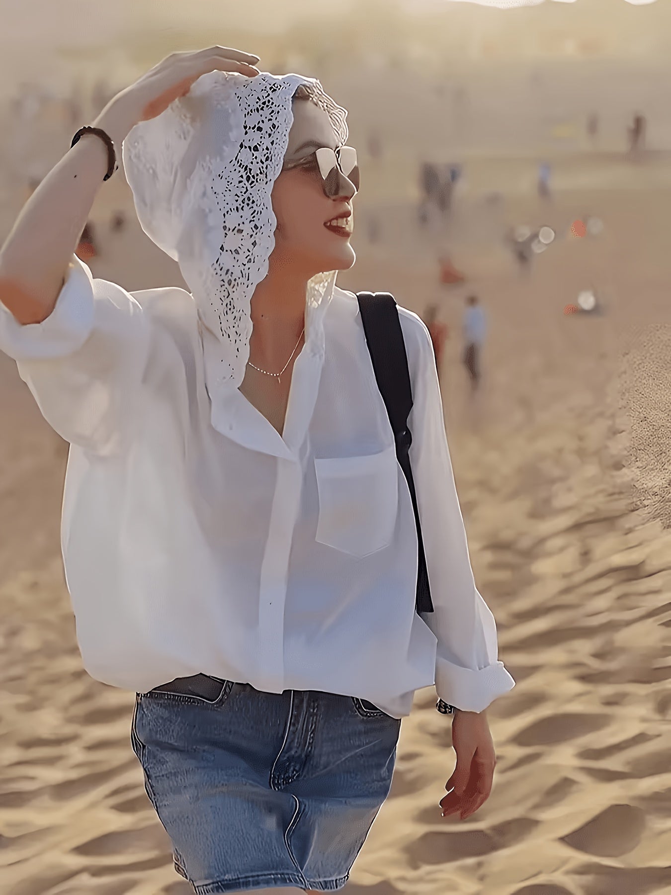 Elegant Lace Hooded Top
