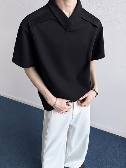 Men'S Stylish Short-Sleeve T-Shirt with a Patchwork Design in Summer Collection