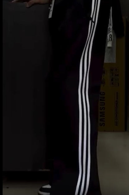 White stripes track pants | premium| Black