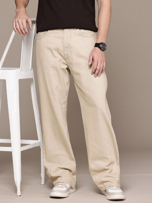 Loose fit Beige Trendy Pants